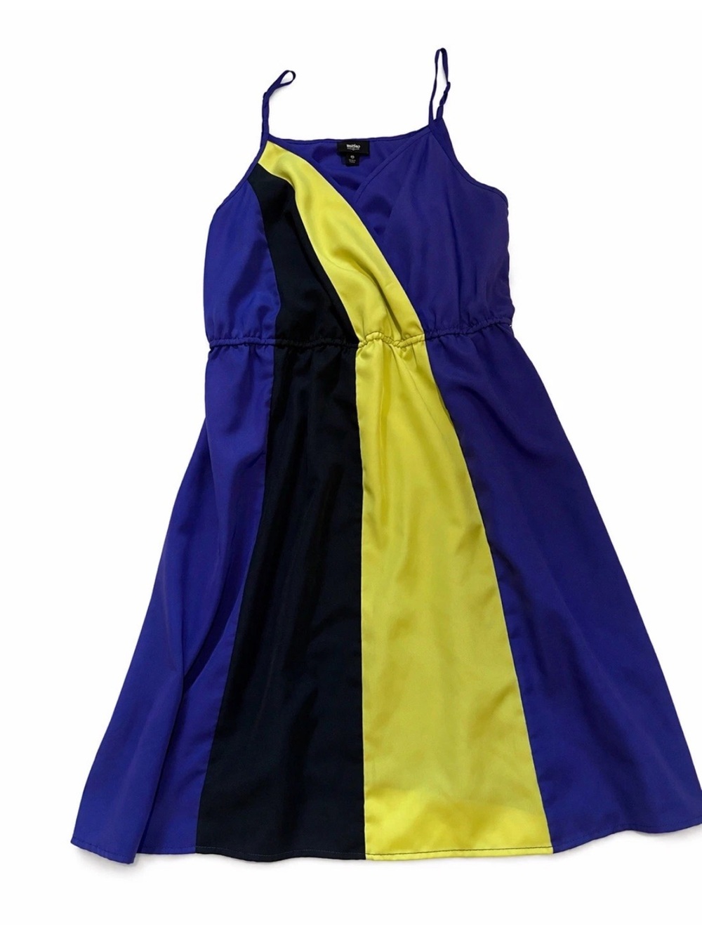 Women’s Colorblock Spaghetti-Strap Dress - Blue & Yellow